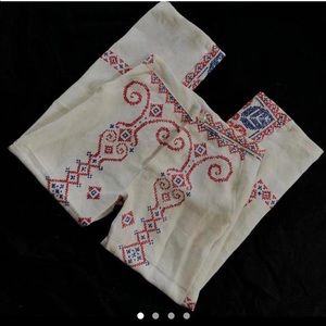 embroidered linen pants